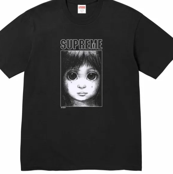 Black and Margaret Keane Big M L 24SS Teardrop S Tee XL Manga Tears White 0806